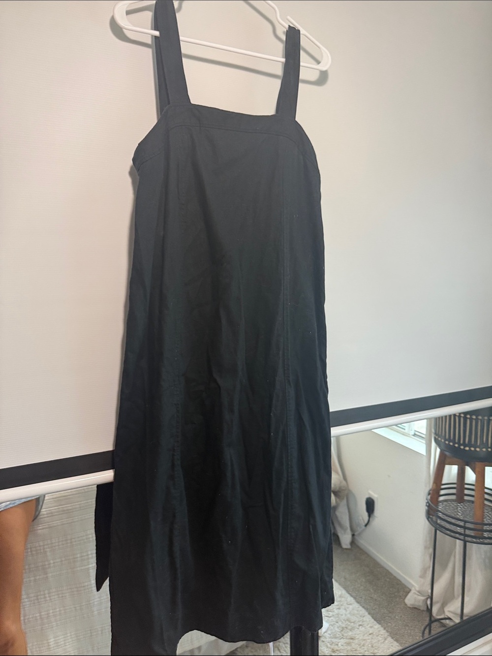 Madewell Black Midi Square-Neck Dress